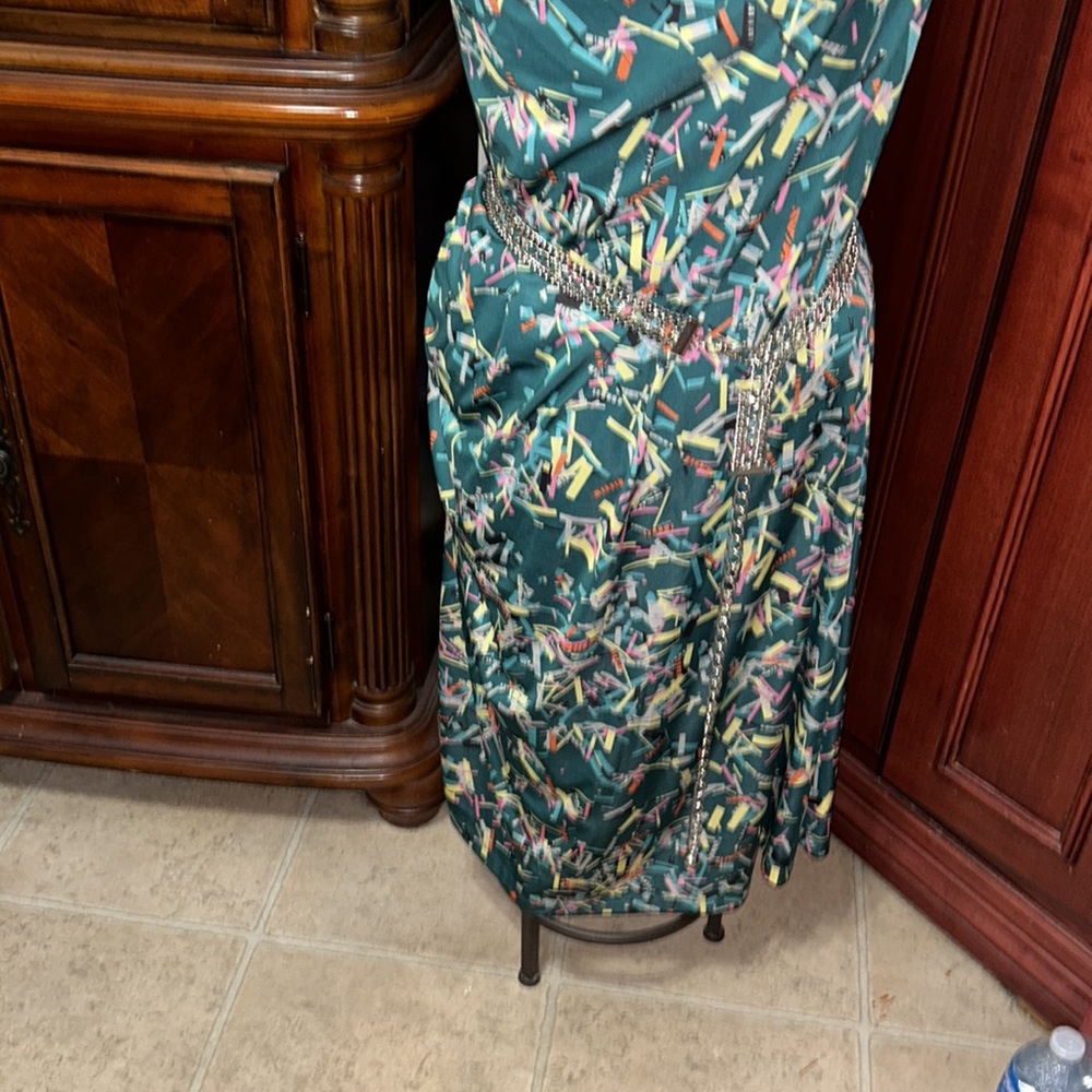 Confetti print cowl neck sleeveless dress 👗 in size 2X - Picture 3 of 9